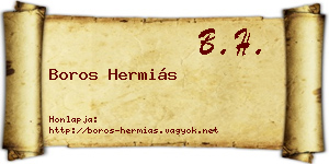 Boros Hermiás névjegykártya